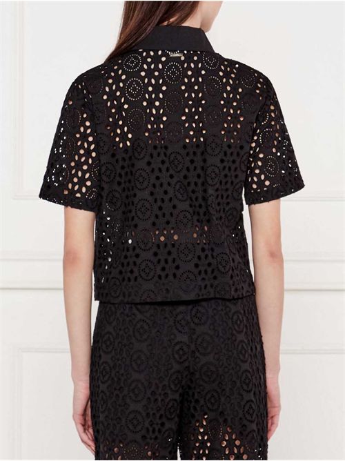 Camicia cropped con ricami LIU JO | WA5283T2182/22222